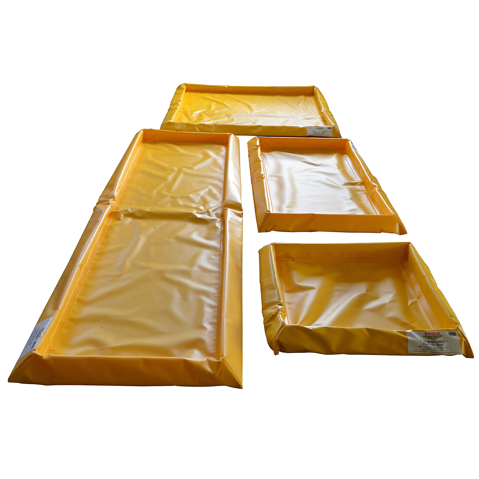 Eagle SpillNEST Containment Berm — 30-Gallon Capacity, 4 Drums, Yellow, Model# T8104